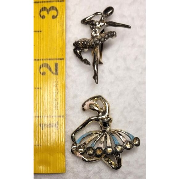 Lot Small 1.5" Vintage Ballerina Dancer Pins Brooches Enamel Balletcore Coquette - Picture 7 of 10